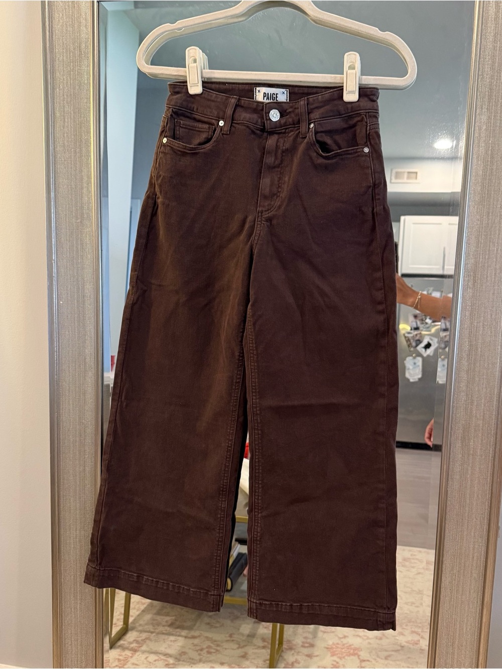 PAIGE Chocolate Brown Wide-Leg Pants